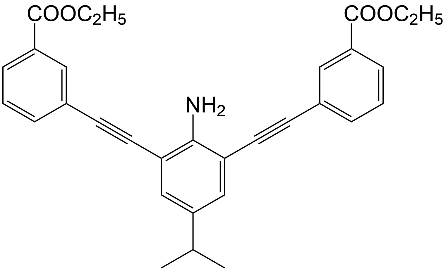 4,4'-（（2-氨基-5-异丙基-1,3-苯撑）双（乙炔-2,1-二酰基））二苯甲酸二乙酯/